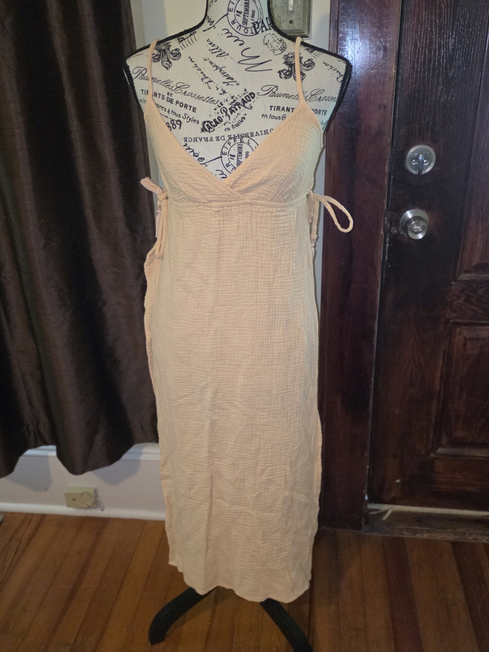 Xhilaration Light Peach Midi Swim Cover Up Dress Size Small